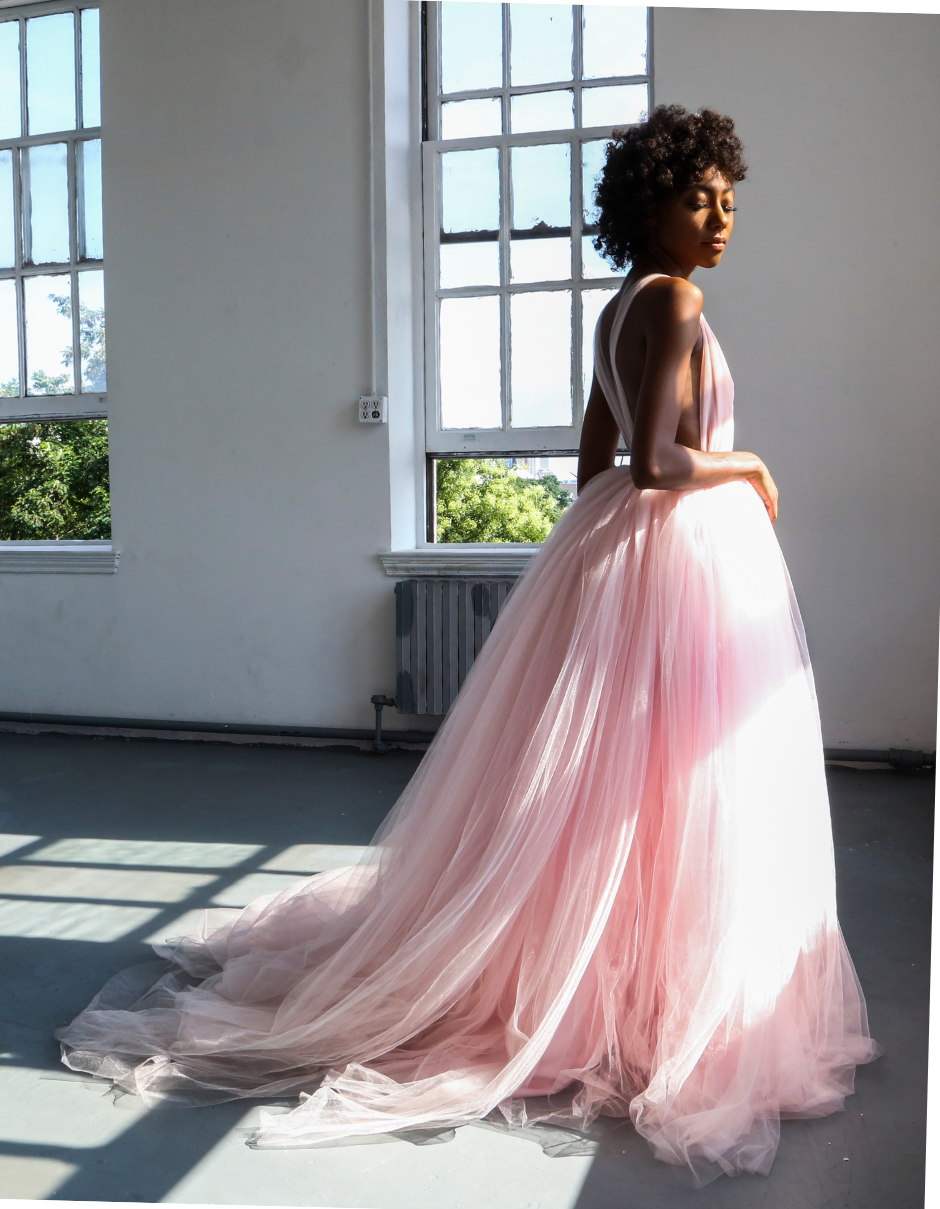 Pale pink tulle dress by the lotus bloom co