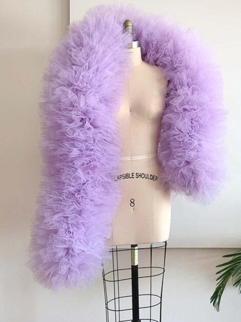 Custom Tulle Faux Feather Boa With Glitter Balls Any Colour Available 