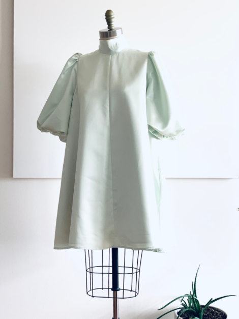 Cool mint green satin smock dress by the lotus bloom co.