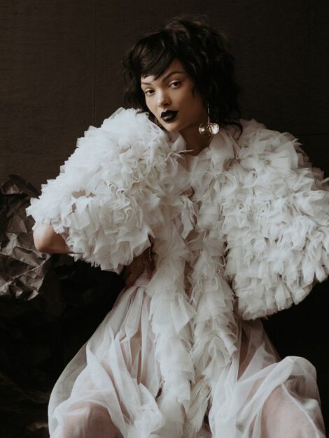 Ruffle Tulle Capelet
